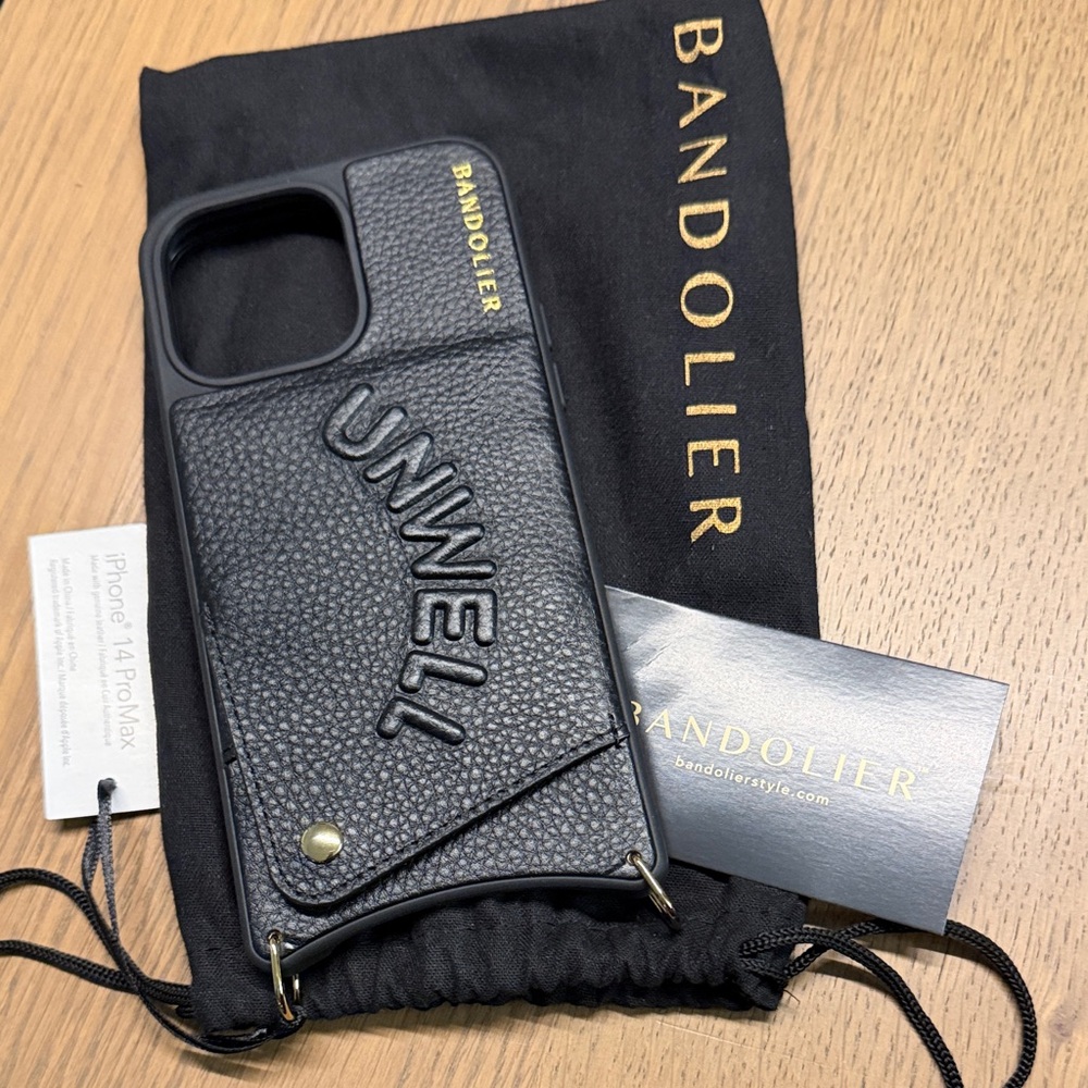 Bandolier Black UNWELL Leather Crossbody iPhone 14pro max